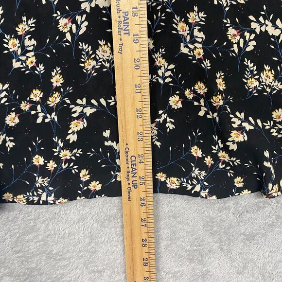 ana Top Womens 2XL Black Beige Floral Smocked Flowy Popover Lightweight Shirt - Picture 5 of 10